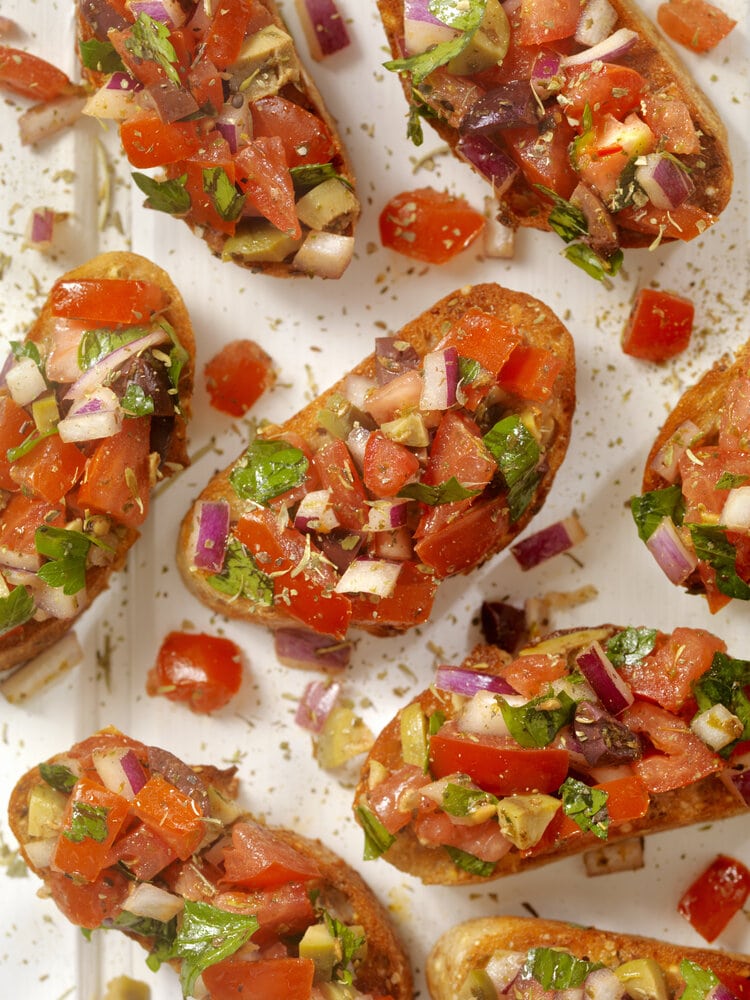 Bruschetta On Toasted Baguettes